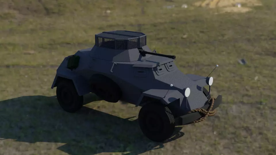 German Sdkfz222 light armoured Free 3D model