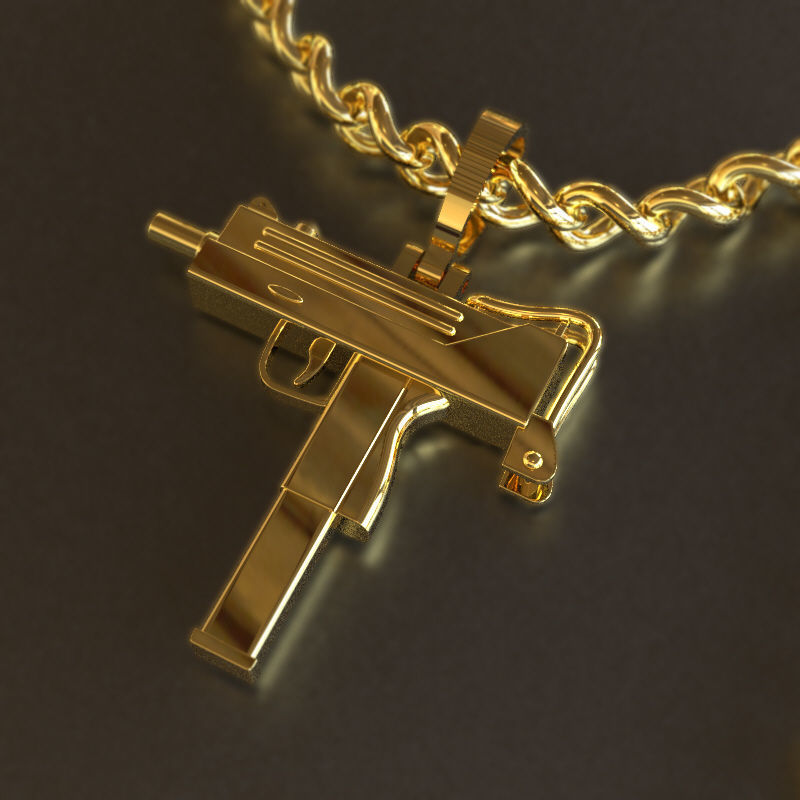 MAC 10 Pendant 3D print model_11