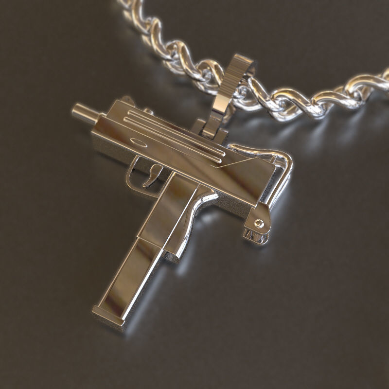 MAC 10 Pendant 3D print model_12