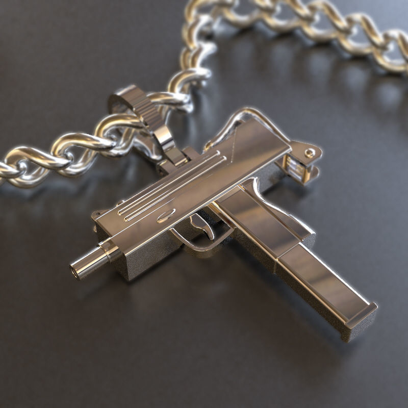 MAC 10 Pendant 3D print model_2
