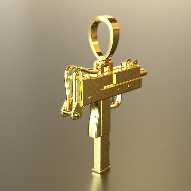 MAC 10 Pendant 3D print model_9