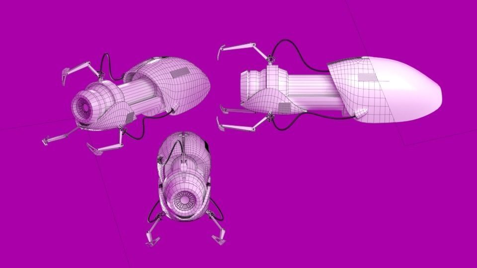 Portal gun Low-poly 3D model_1