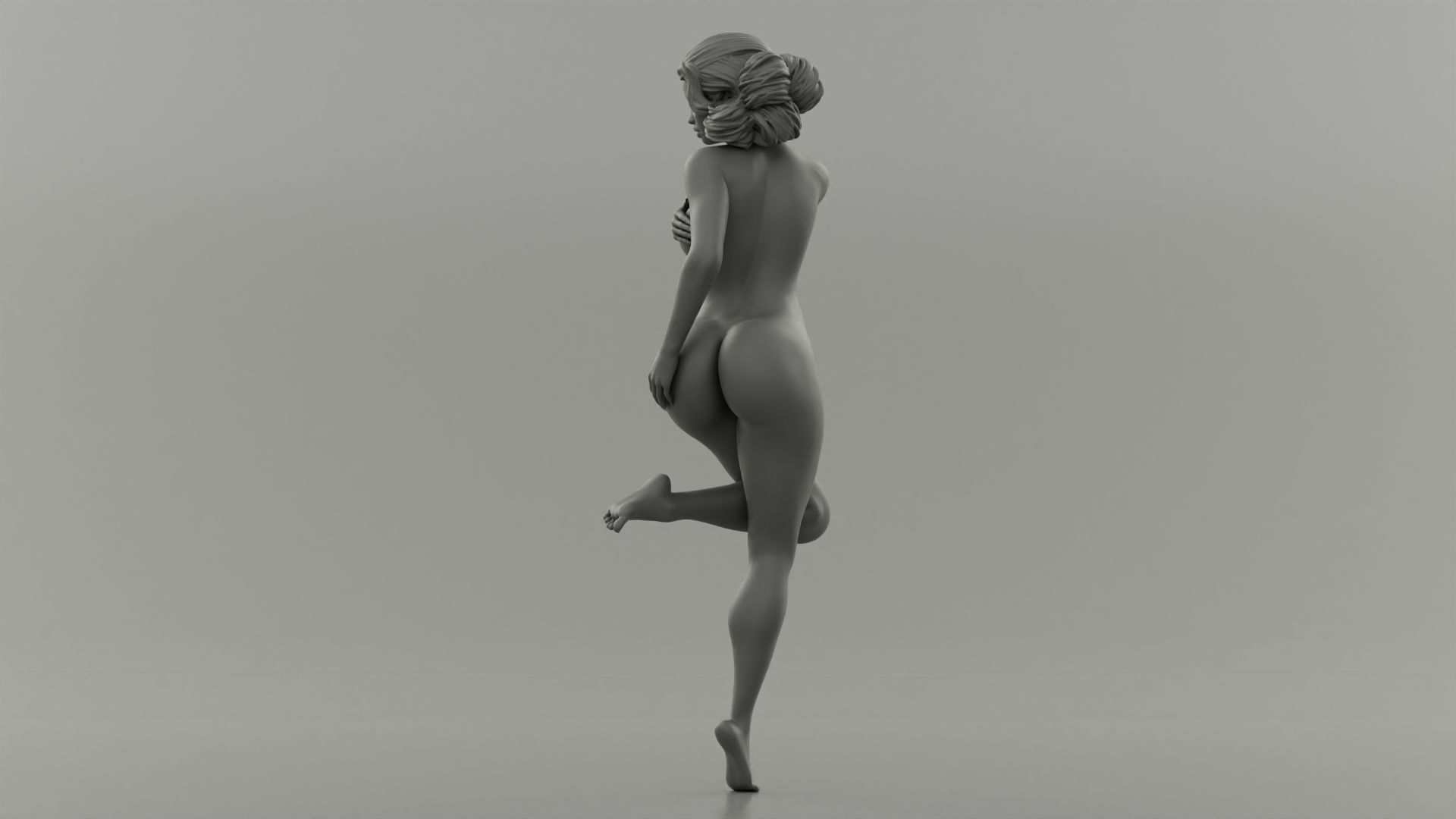 Beautiful young naked woman covering breasts - Pose 3 3D print model_9
