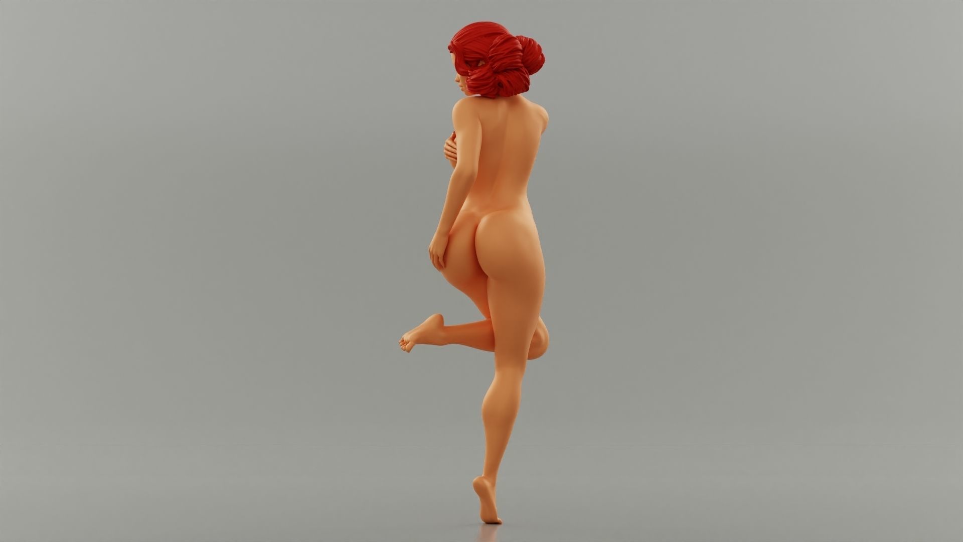 Beautiful young naked woman covering breasts - Pose 3 3D print model_8
