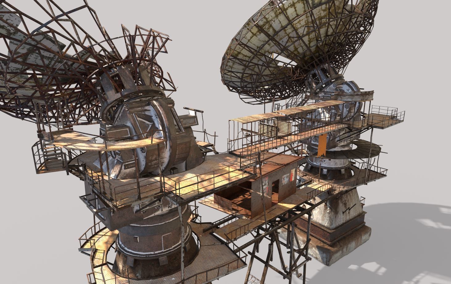 Post-Apocaliptic Radar-Satellite Station Base 3D model_10