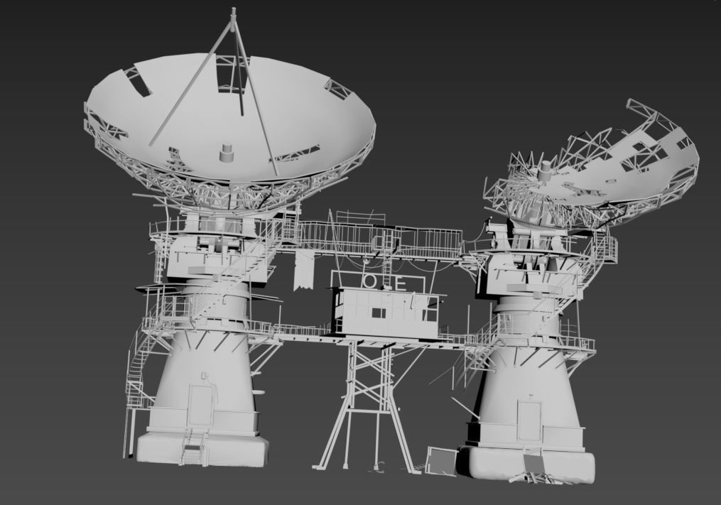 Post-Apocaliptic Radar-Satellite Station Base 3D model_17