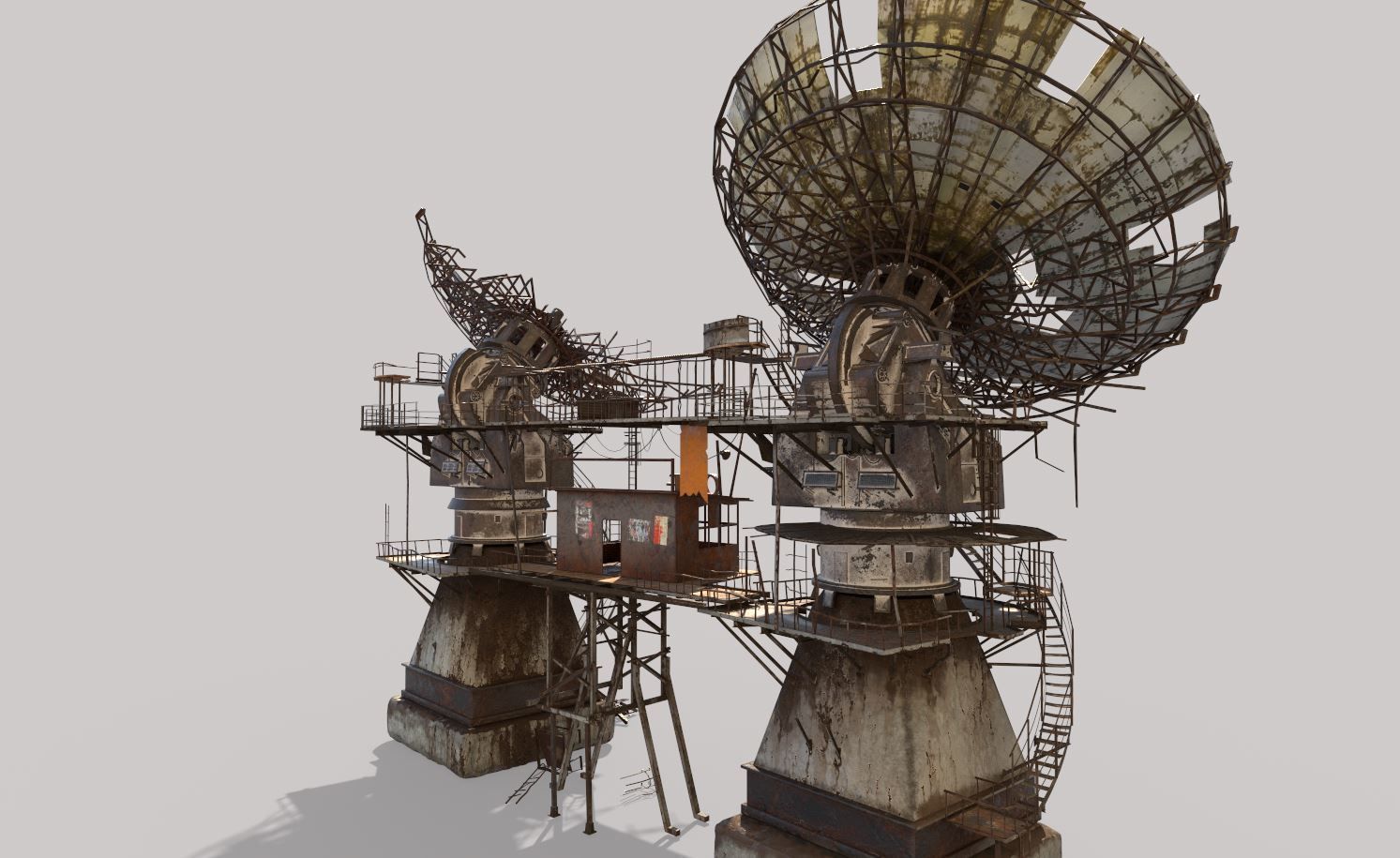 Post-Apocaliptic Radar-Satellite Station Base 3D model_9