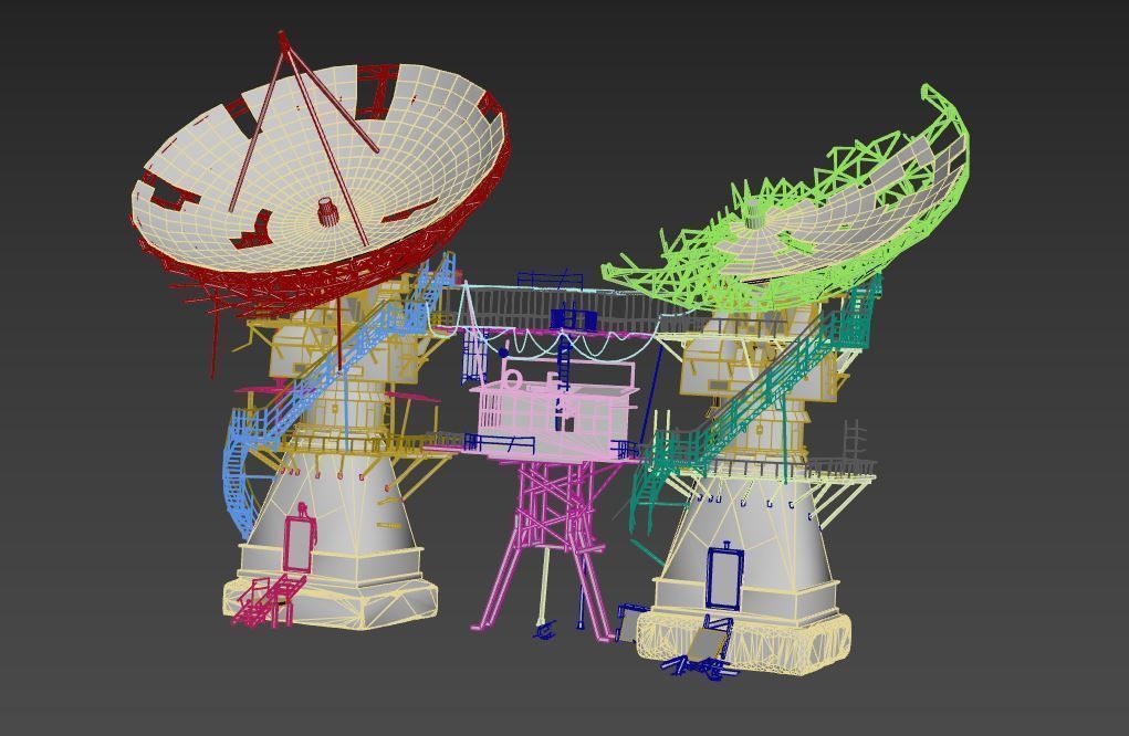 Post-Apocaliptic Radar-Satellite Station Base 3D model_18