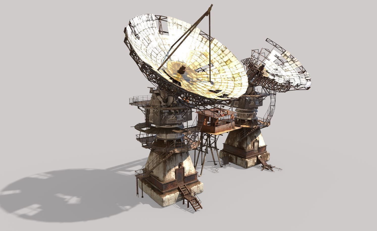 Post-Apocaliptic Radar-Satellite Station Base 3D model_6