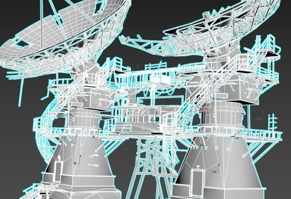 Post-Apocaliptic Radar-Satellite Station Base 3D model_16