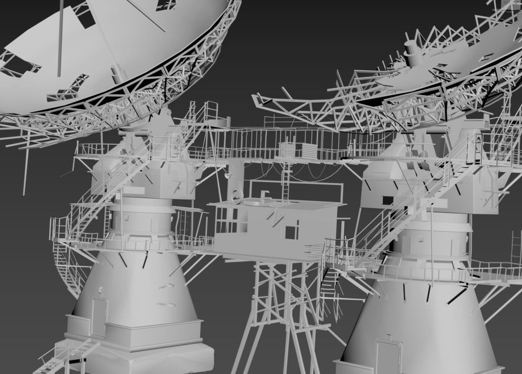Post-Apocaliptic Radar-Satellite Station Base 3D model_19