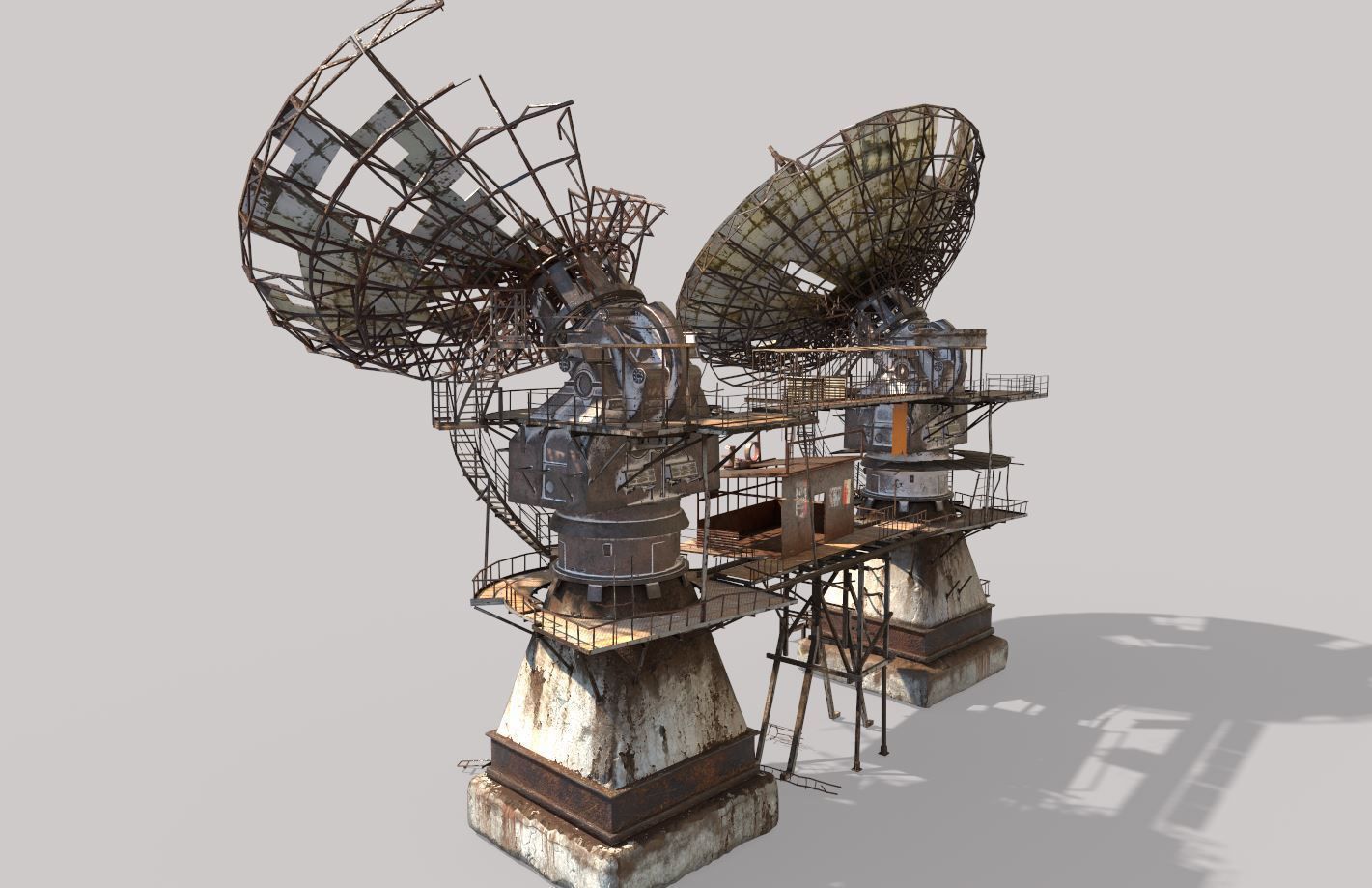 Post-Apocaliptic Radar-Satellite Station Base 3D model_7
