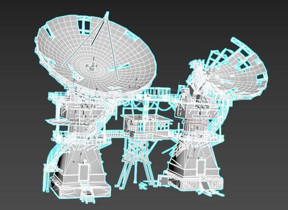 Post-Apocaliptic Radar-Satellite Station Base 3D model_15