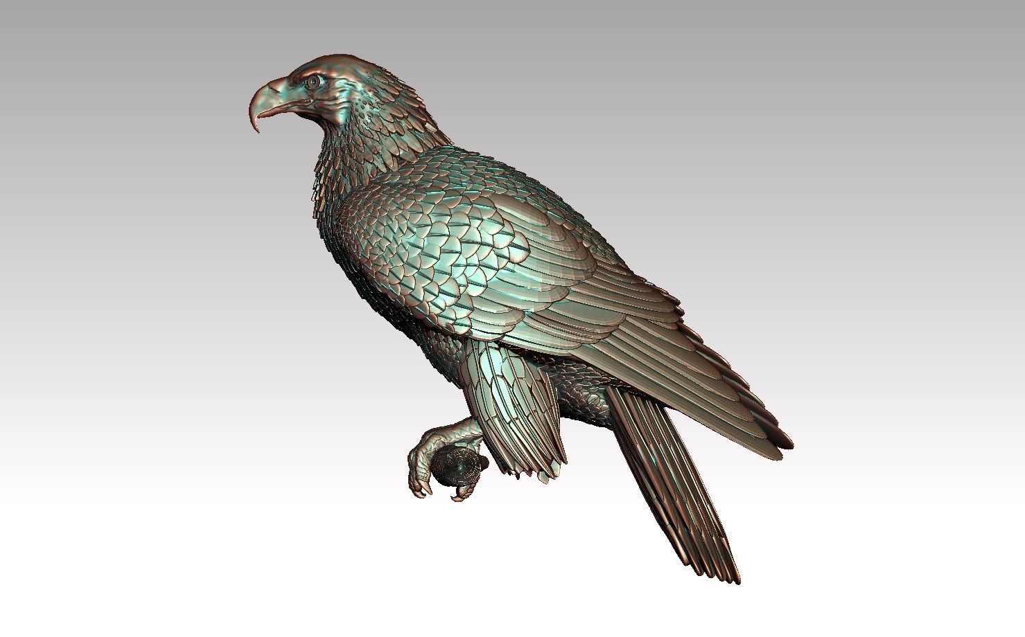 eagle on branch 3D print model_9