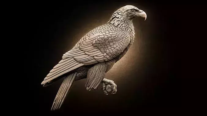 Eagle 3D Model  Realistic  Eagle Sculpture STL