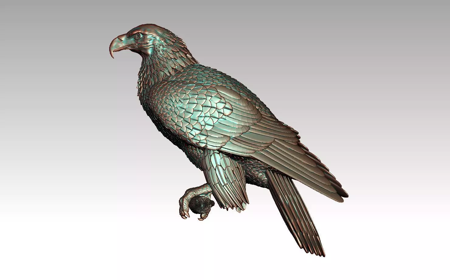 eagle on branch 3D print model_0