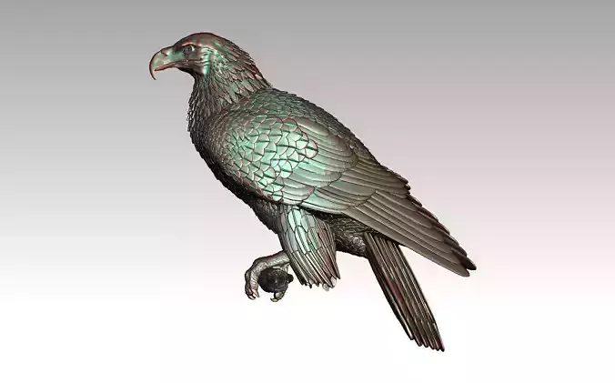 eagle on branch 3D print model