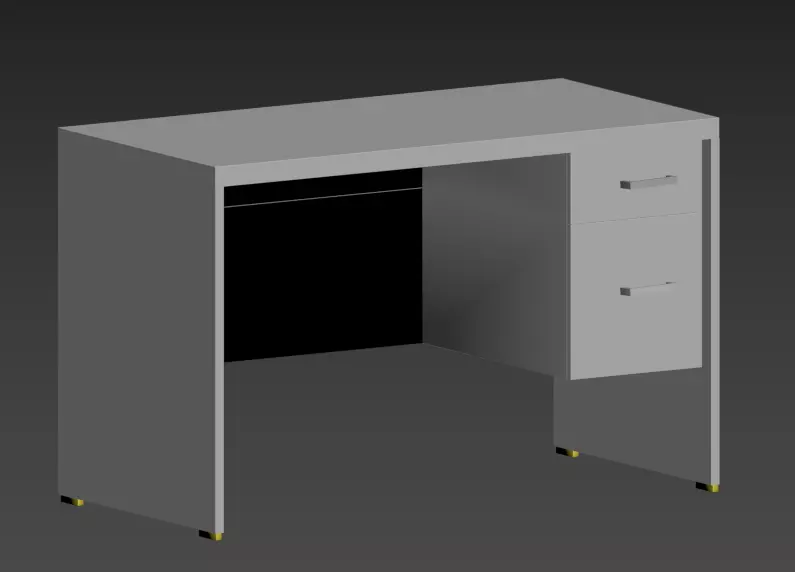 bureau desk with two drawers free 3D model | CGTrader