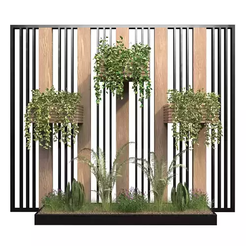 Outdoor Collection wooden planter with plants
