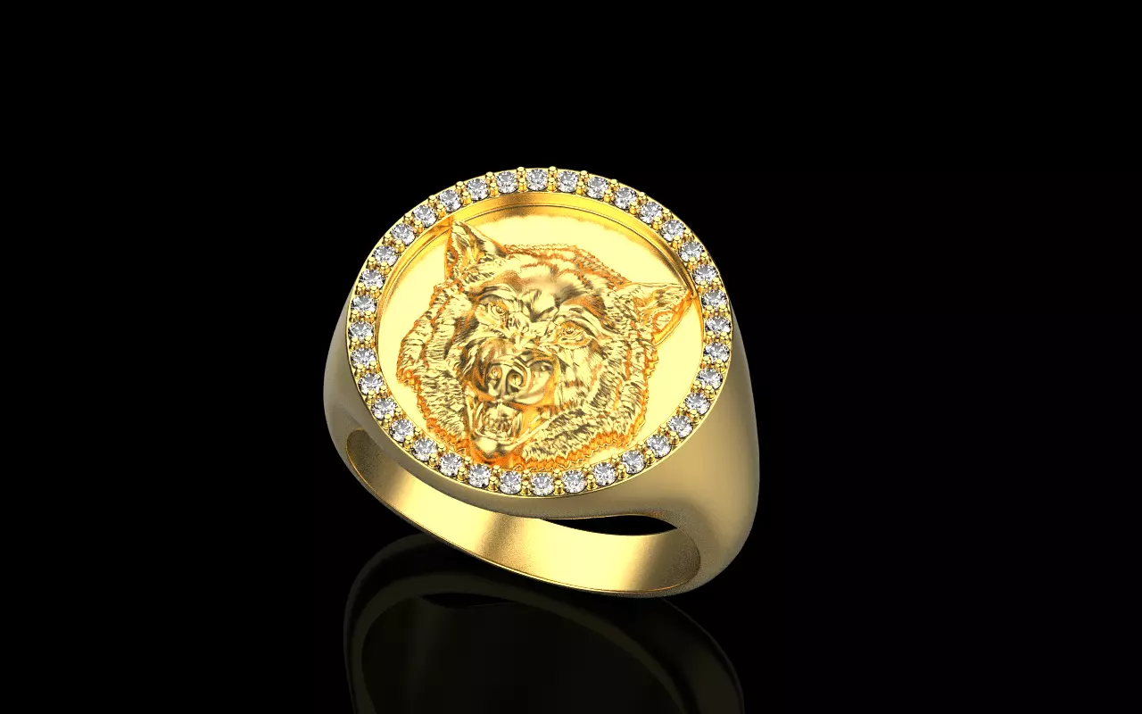 Wolf ring hollow inside 3D print model