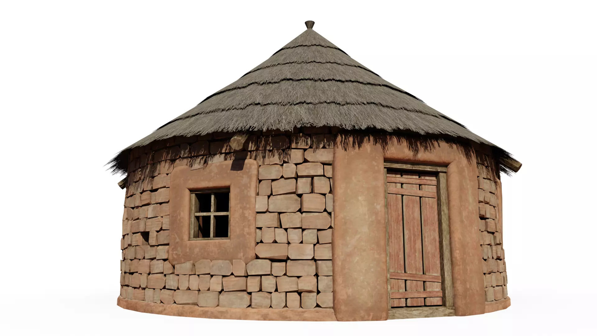 Round Hut Low-poly 3D model