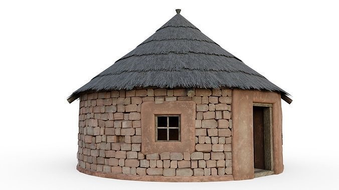 Round Hut  Low-poly 3D model 5