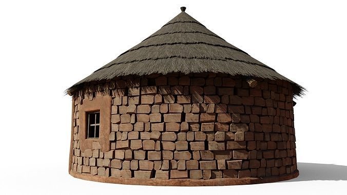 Round Hut  Low-poly 3D model 6
