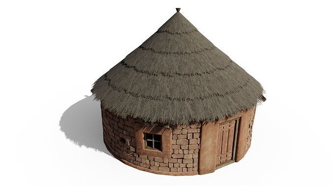 Round Hut  Low-poly 3D model 7
