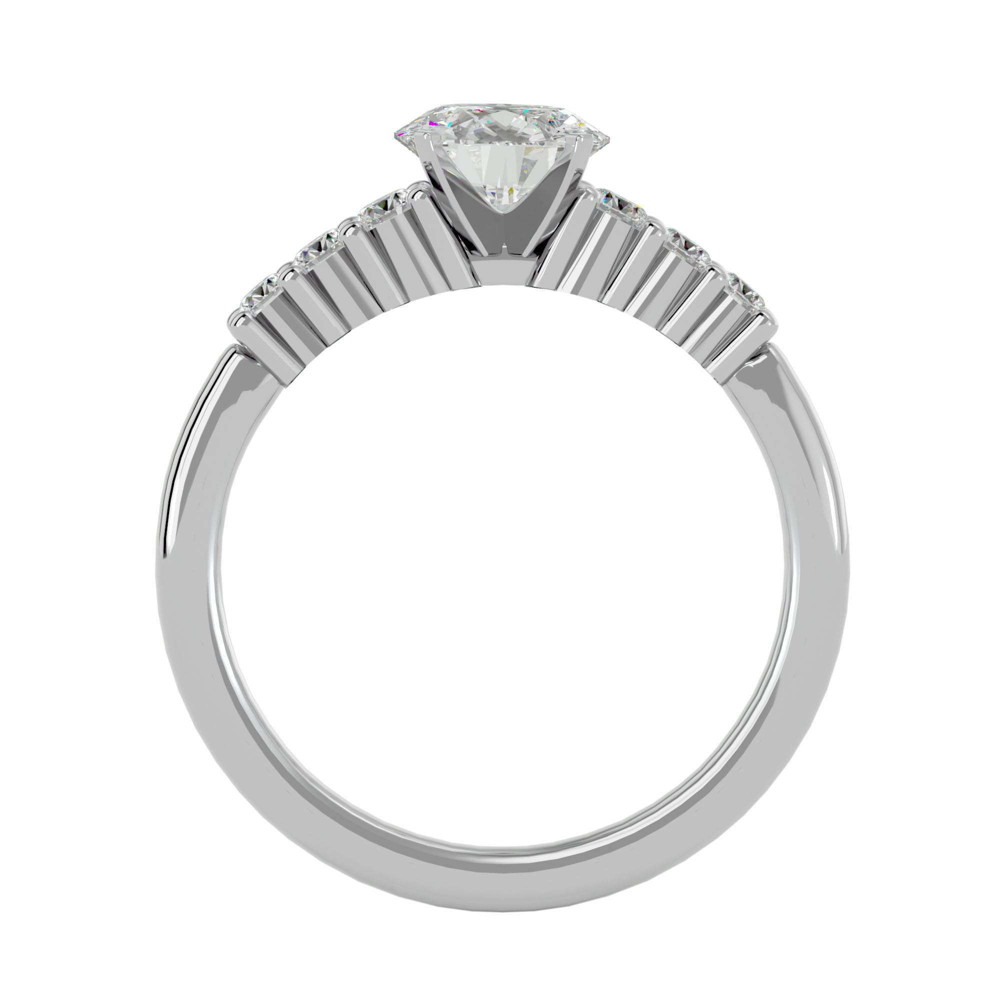 Solitaire ring model 3D print model_4