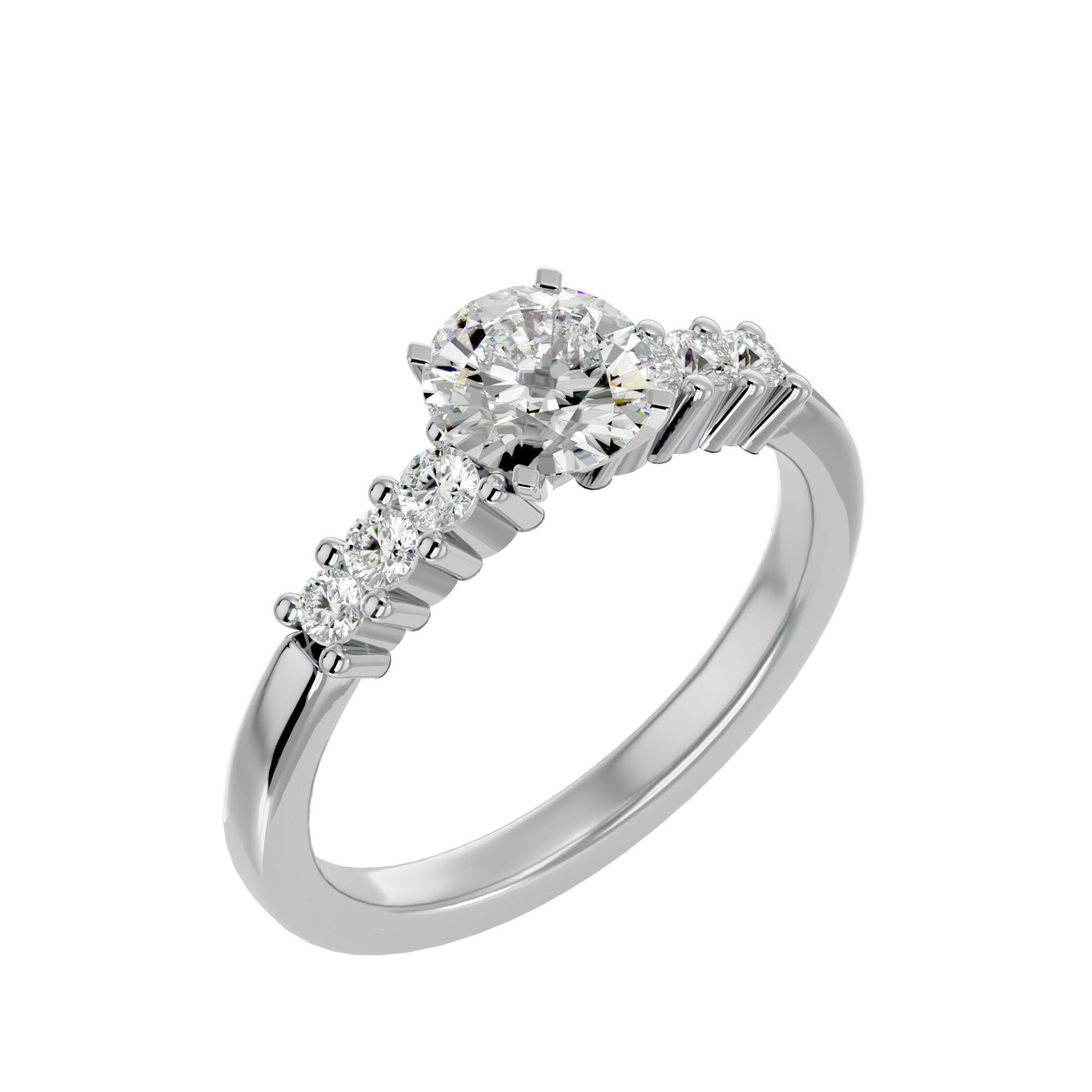 Solitaire ring model 3D print model_10