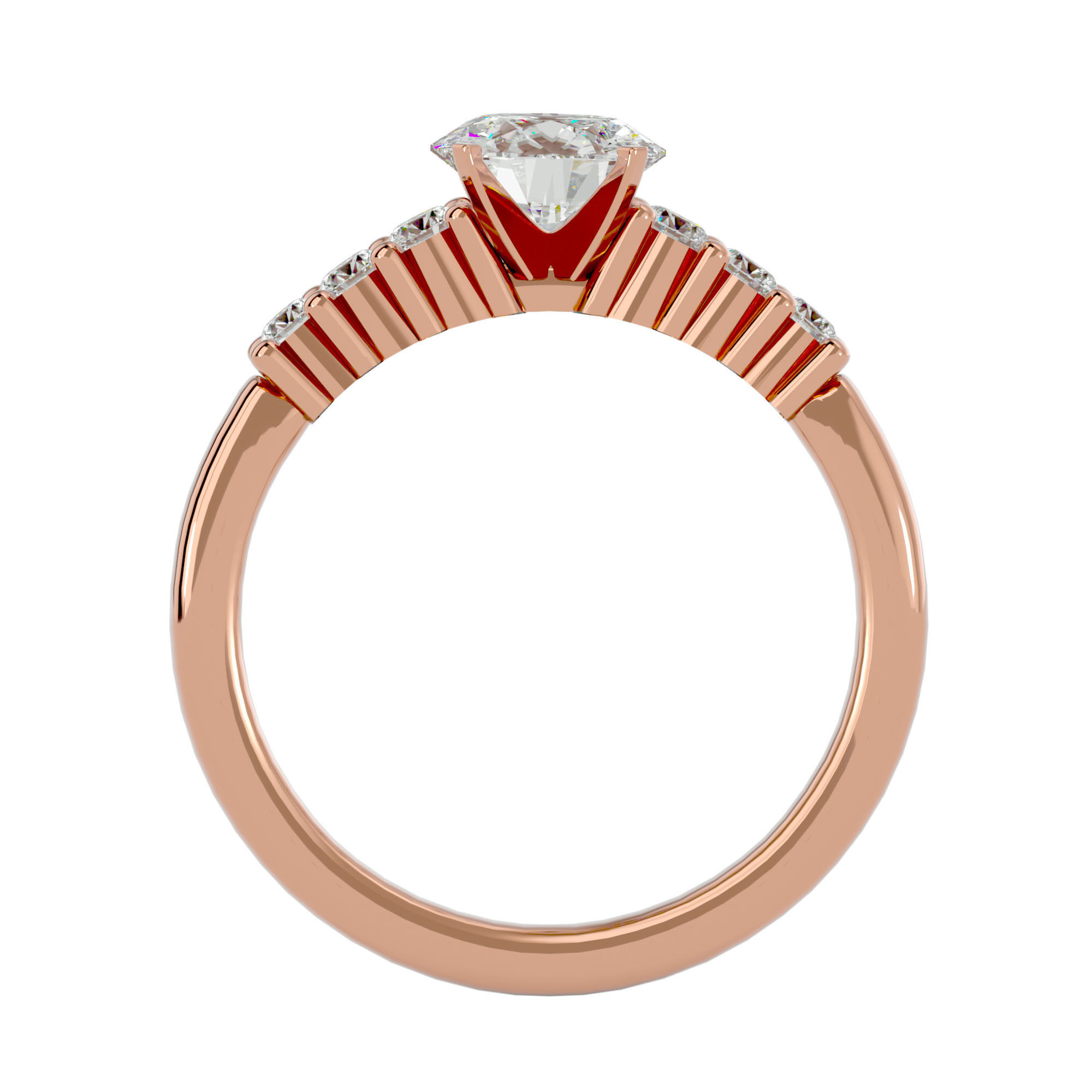Solitaire ring model 3D print model_6