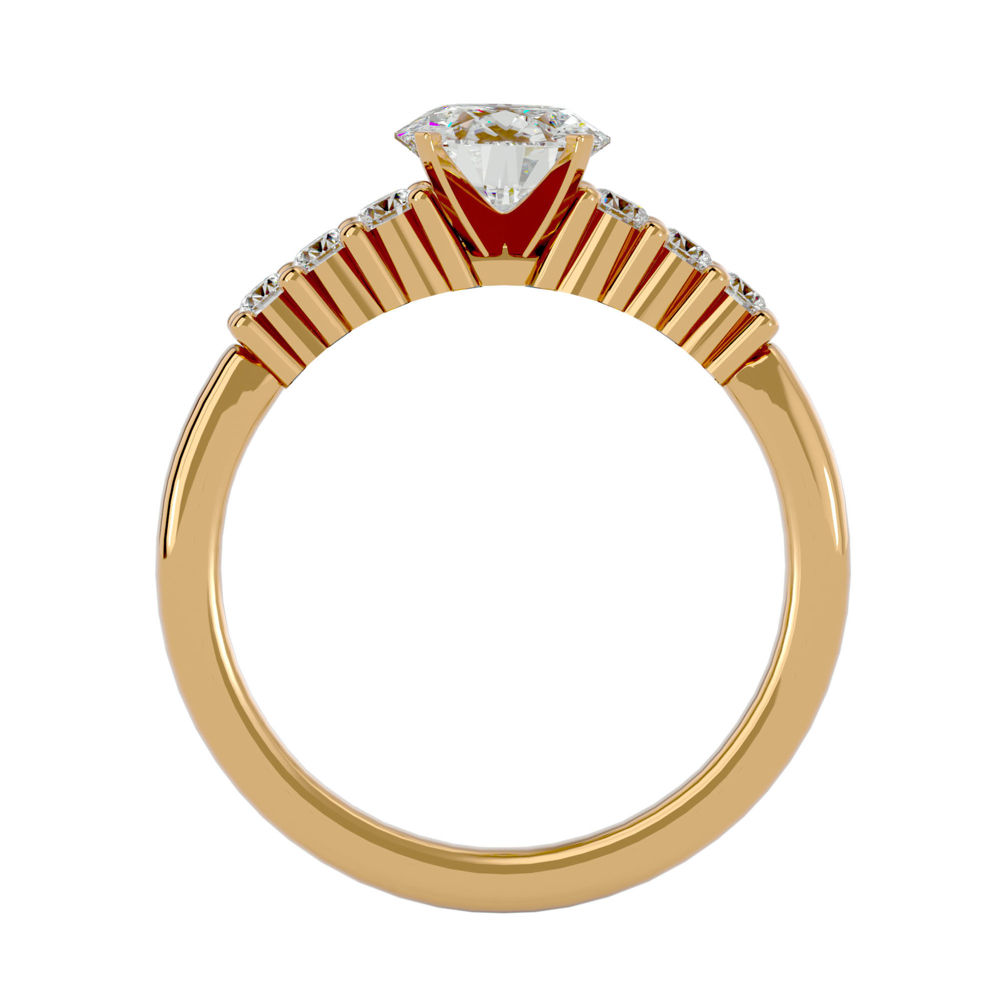 Solitaire ring model 3D print model_5
