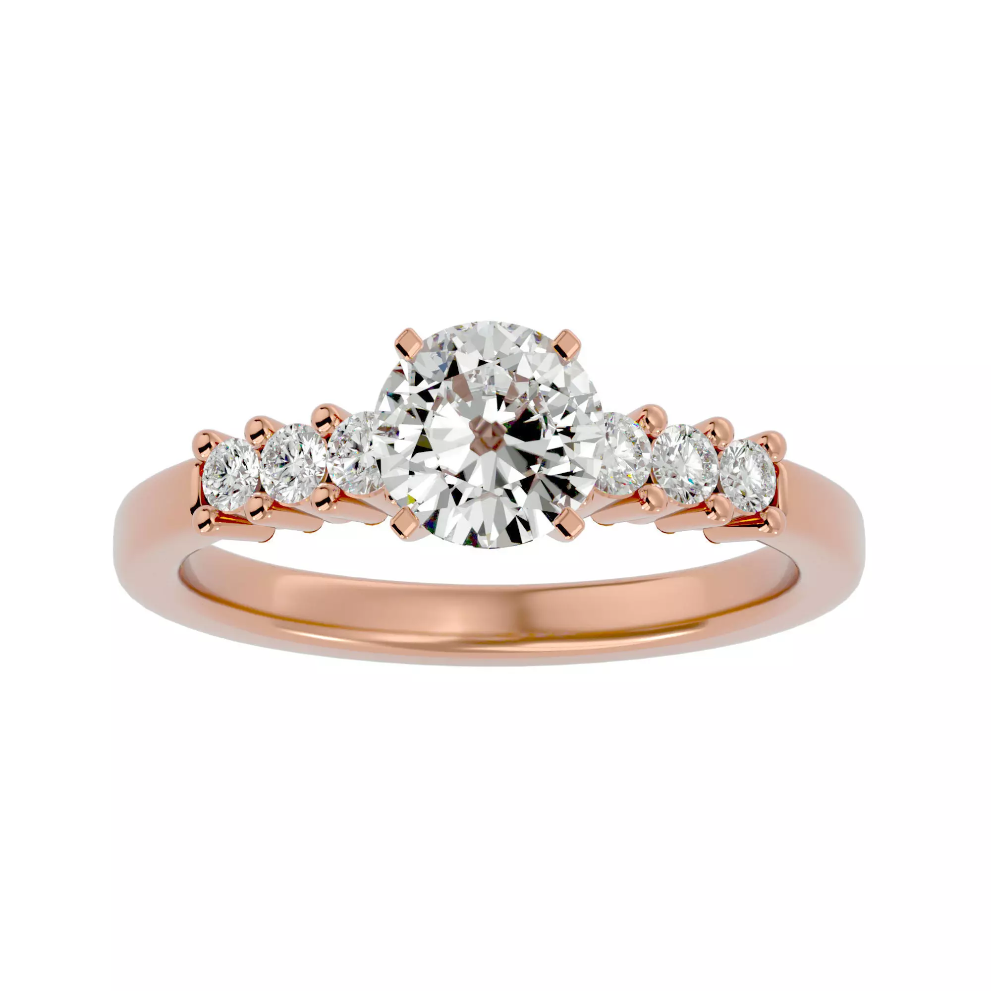 Solitaire ring model 3D print model_0