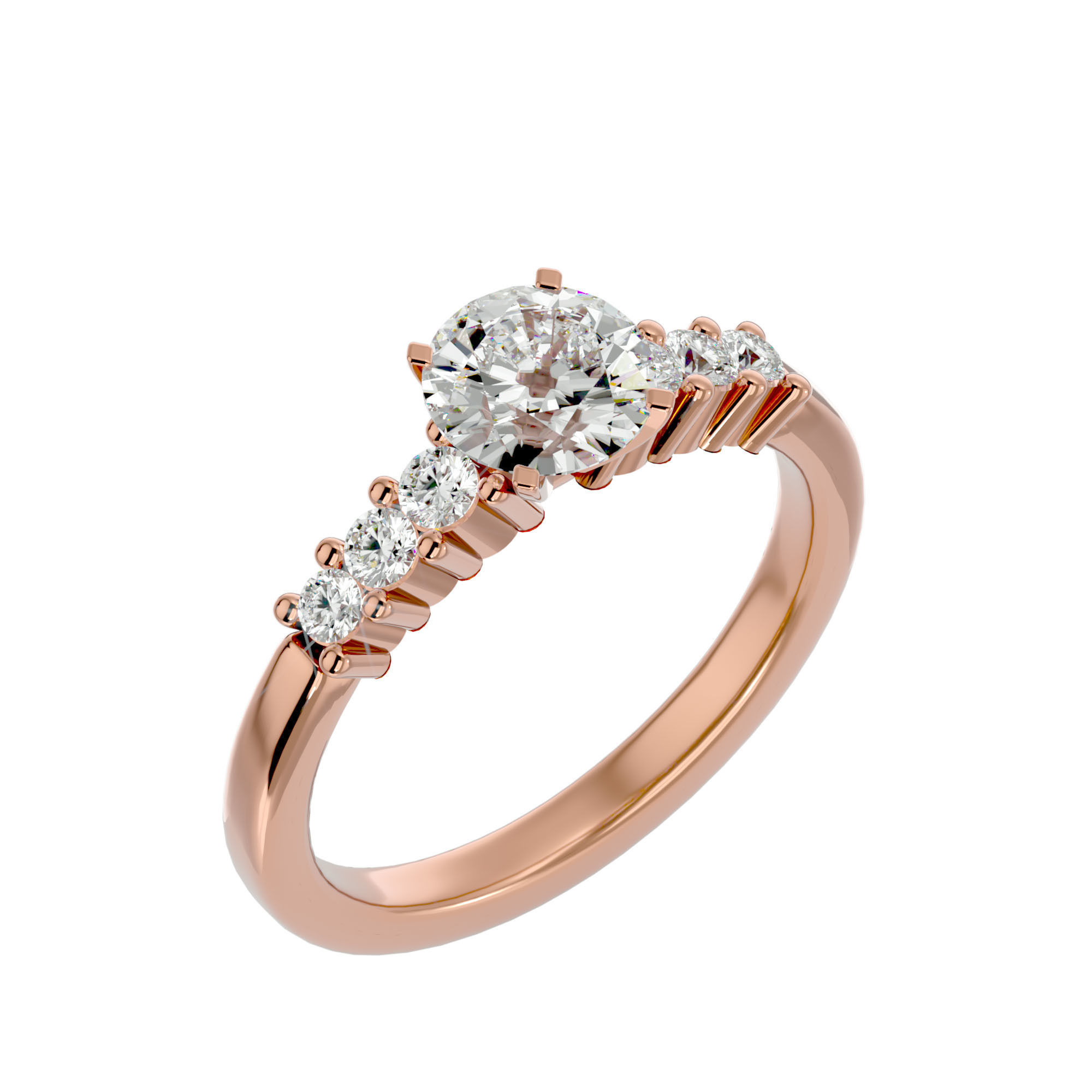 Solitaire ring model 3D print model_12
