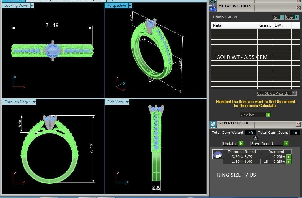 Solitaire ring model 3D print model_3