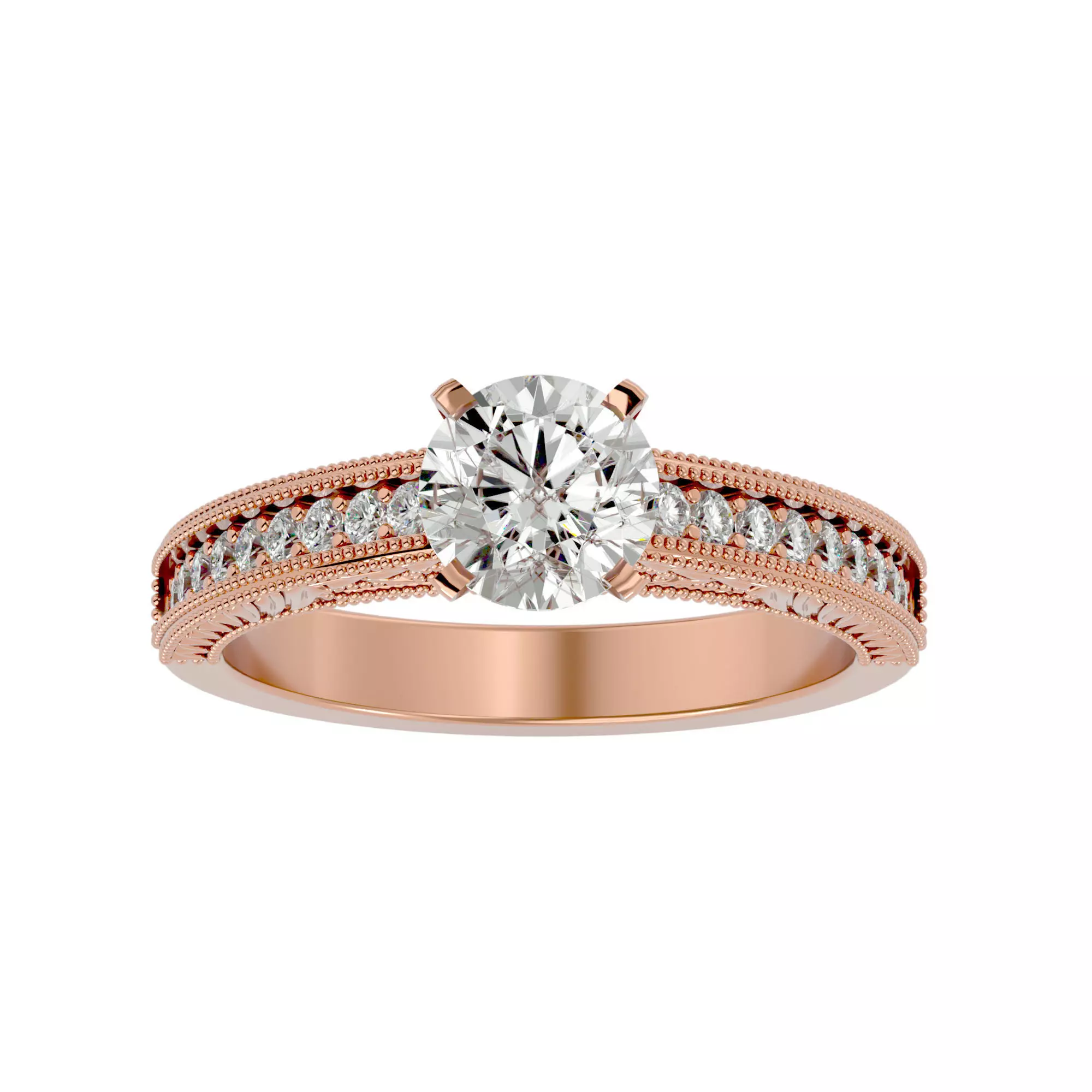 Solitaire ring model 3D print model_0