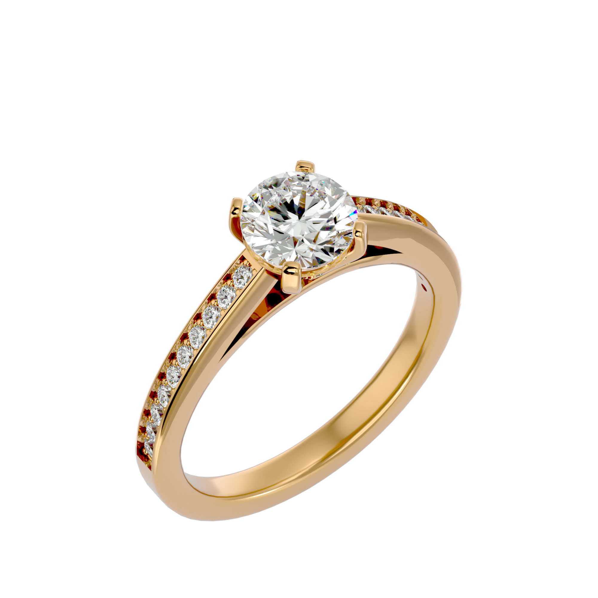 Solitaire ring model 3D print model_11