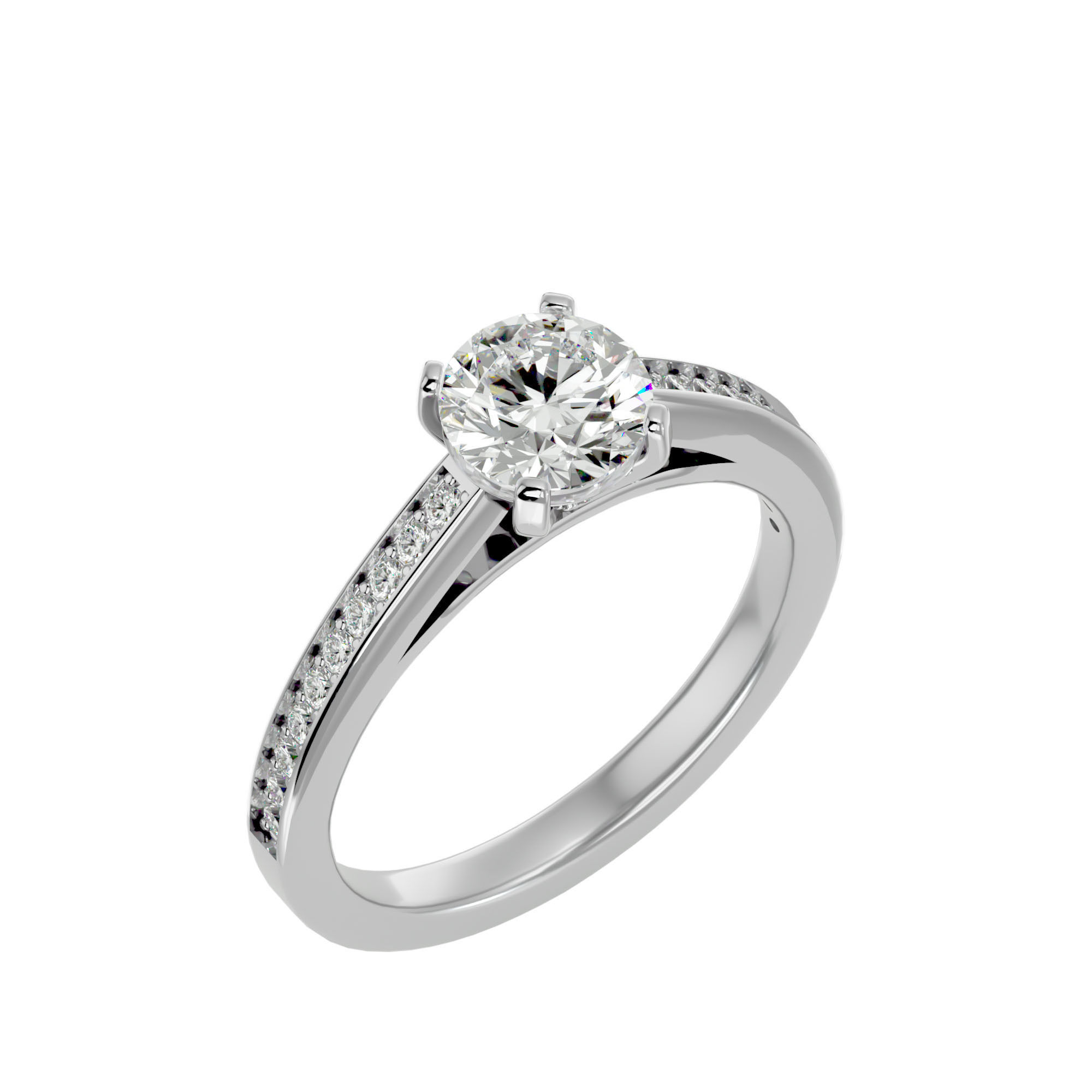 Solitaire ring model 3D print model_10