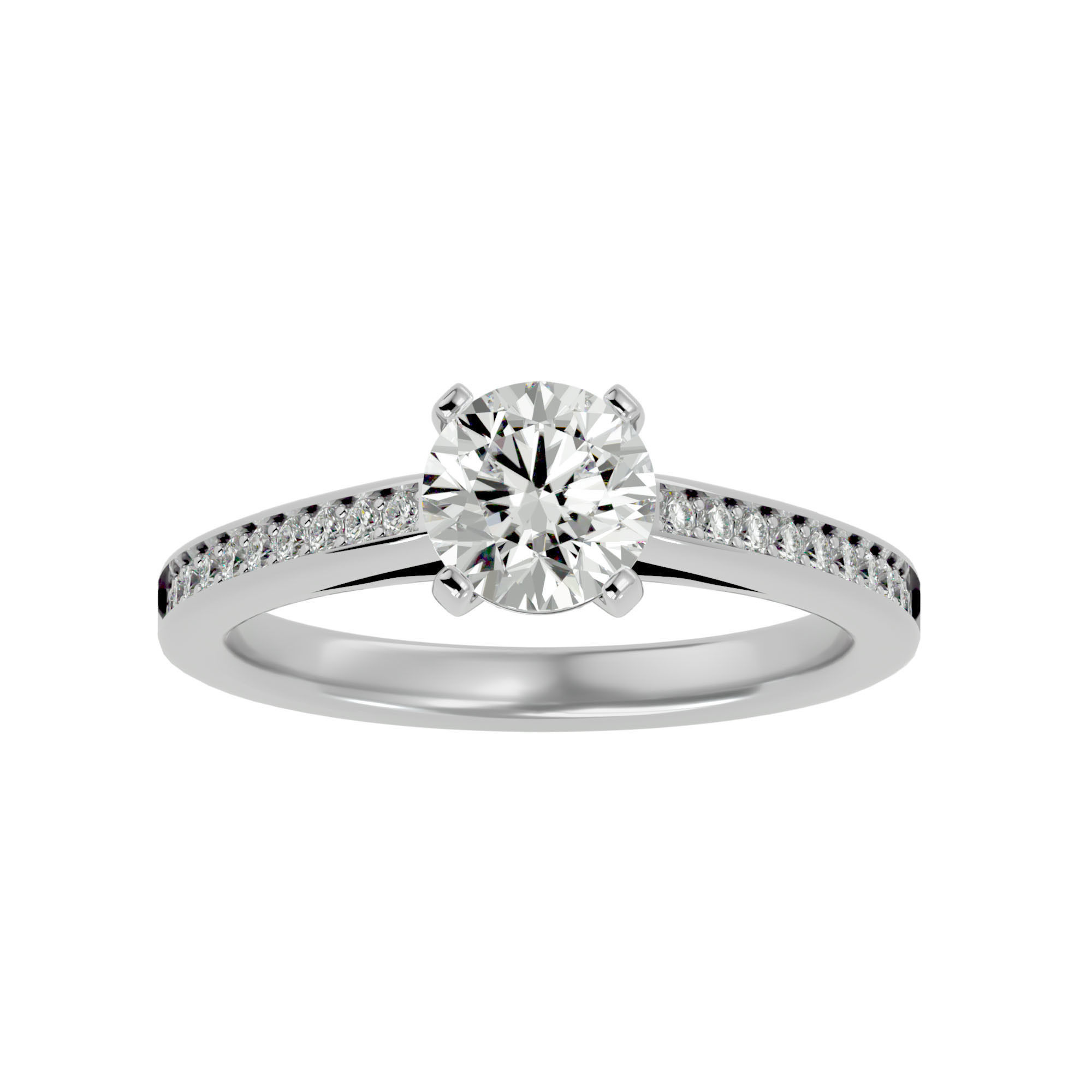 Solitaire ring model 3D print model_2