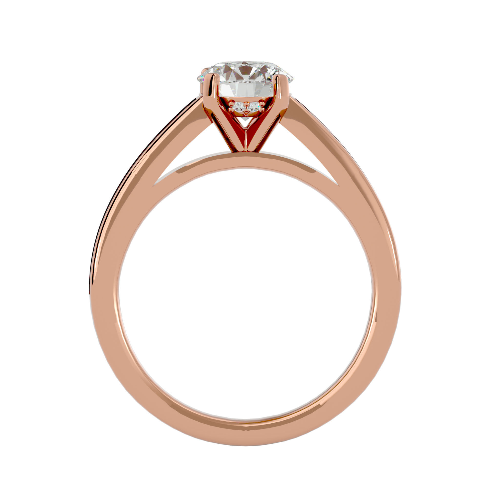Solitaire ring model 3D print model_6