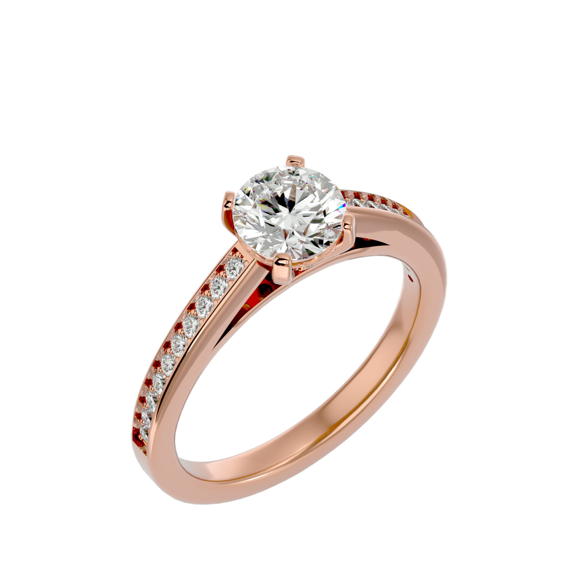Solitaire ring model 3D print model_12