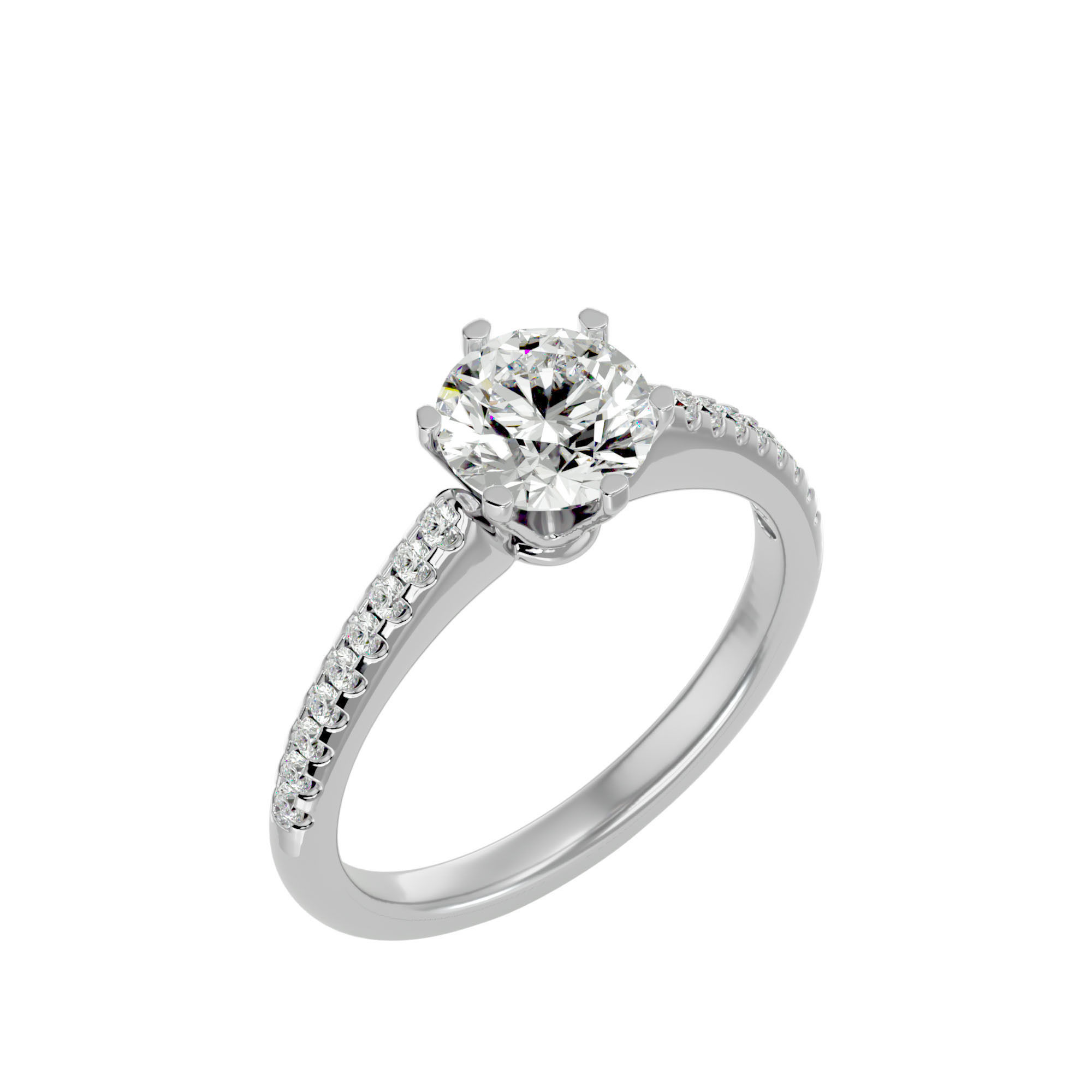 Solitaire ring model 3D print model_10