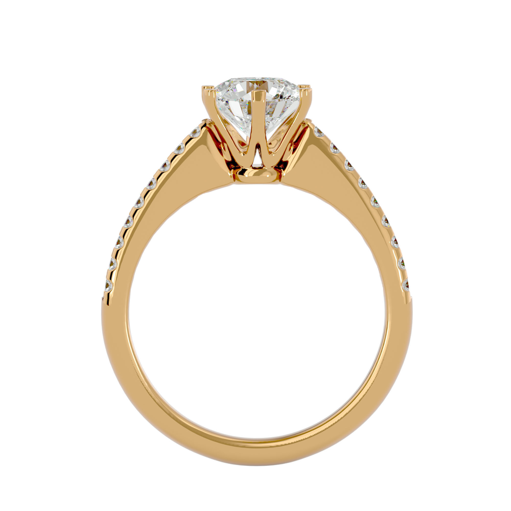 Solitaire ring model 3D print model_5