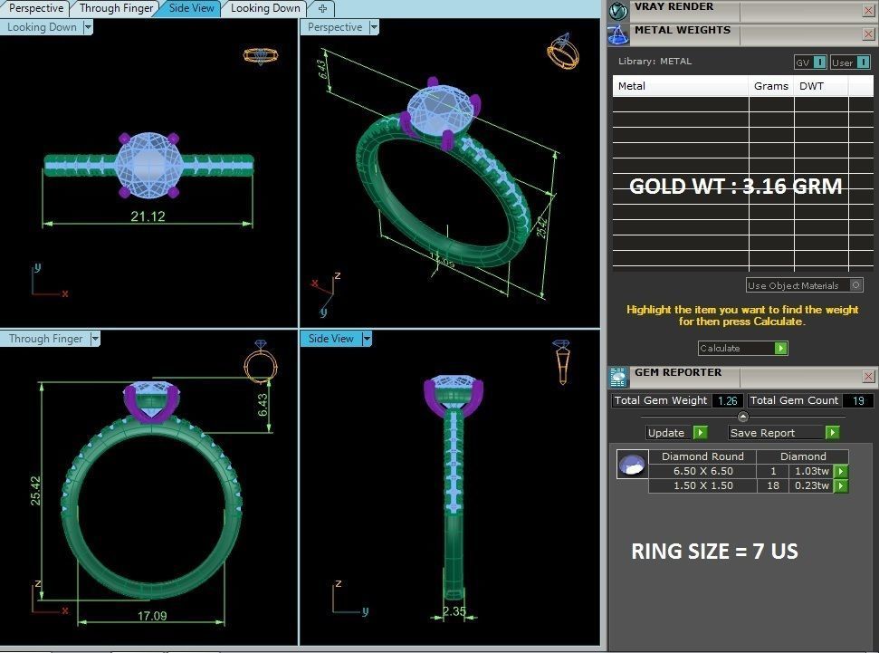 Solitaire ring model 3D print model_3