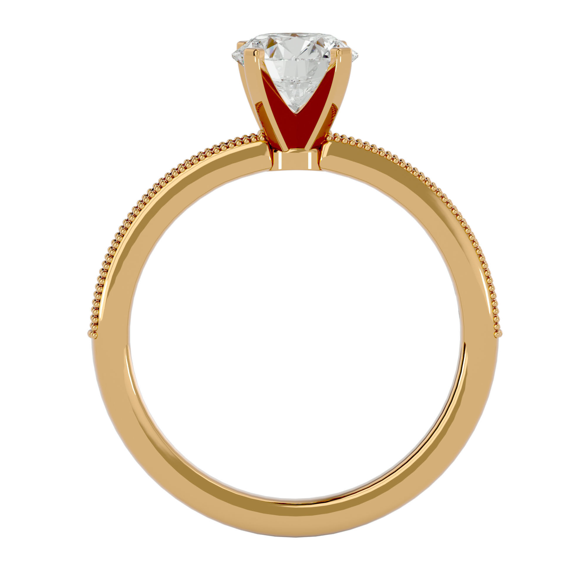 Solitaire ring model 3D print model_5