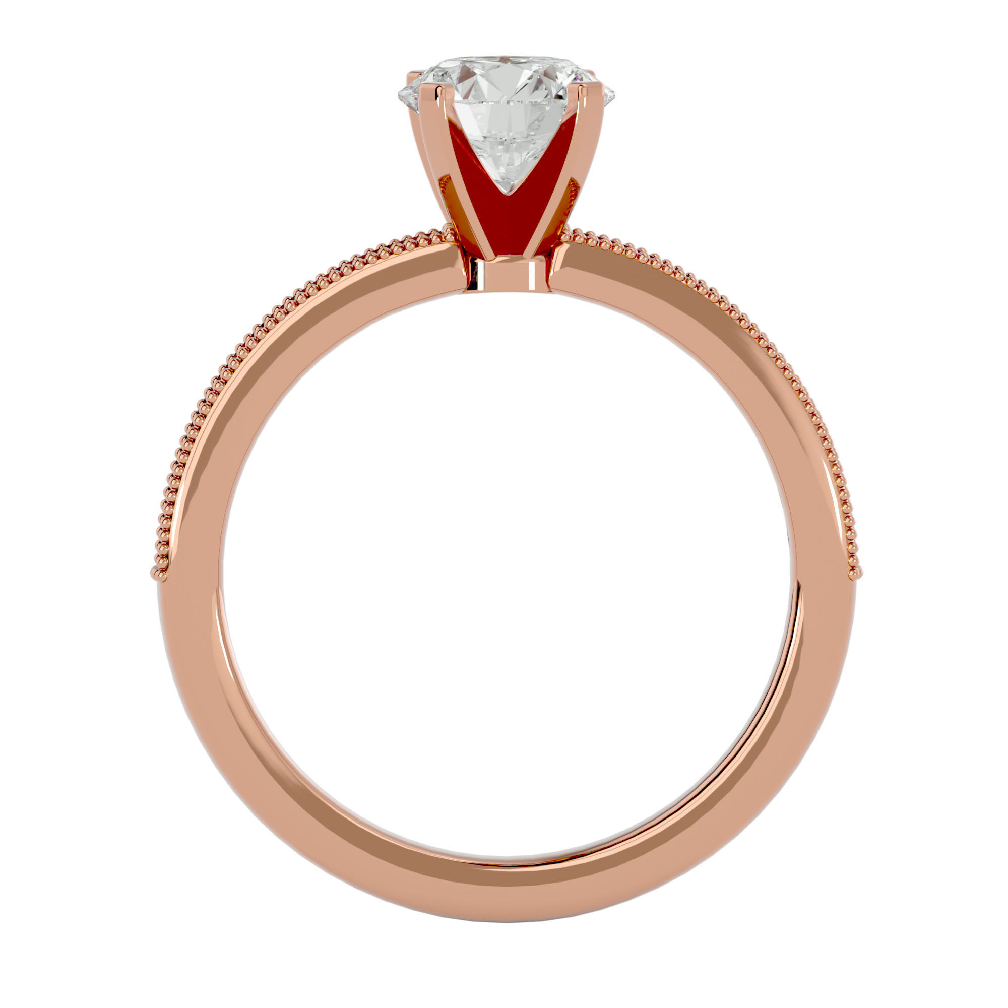 Solitaire ring model 3D print model_6