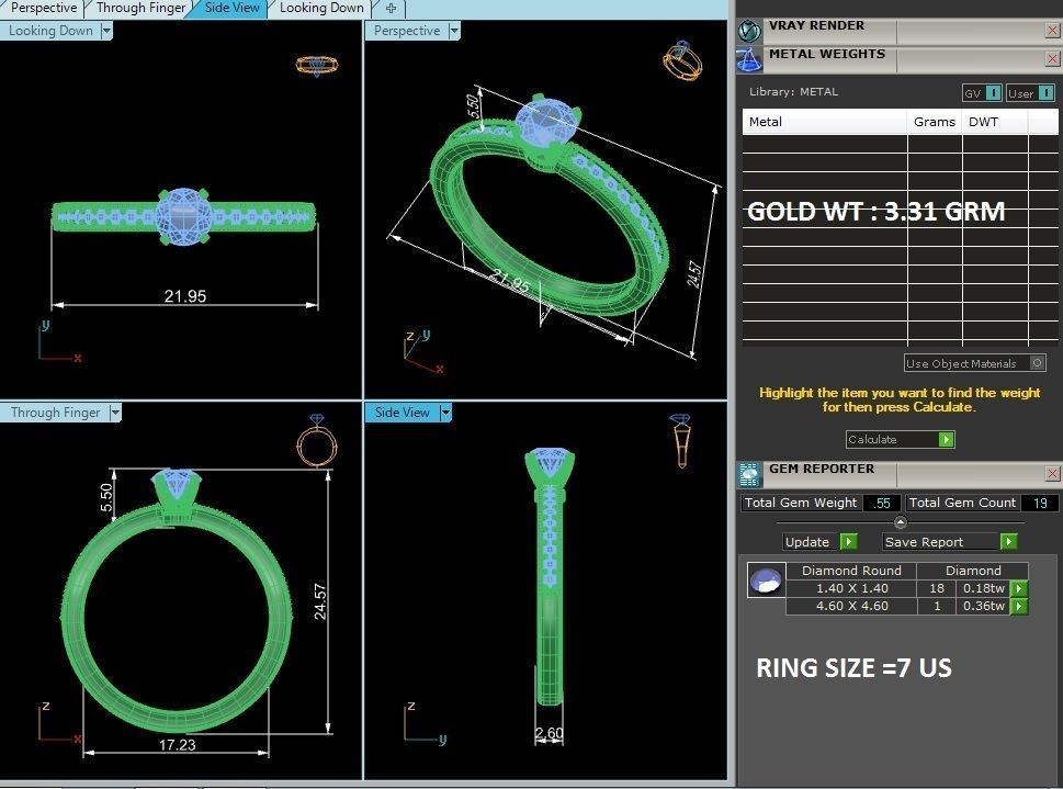 Solitaire ring model 3D print model_3