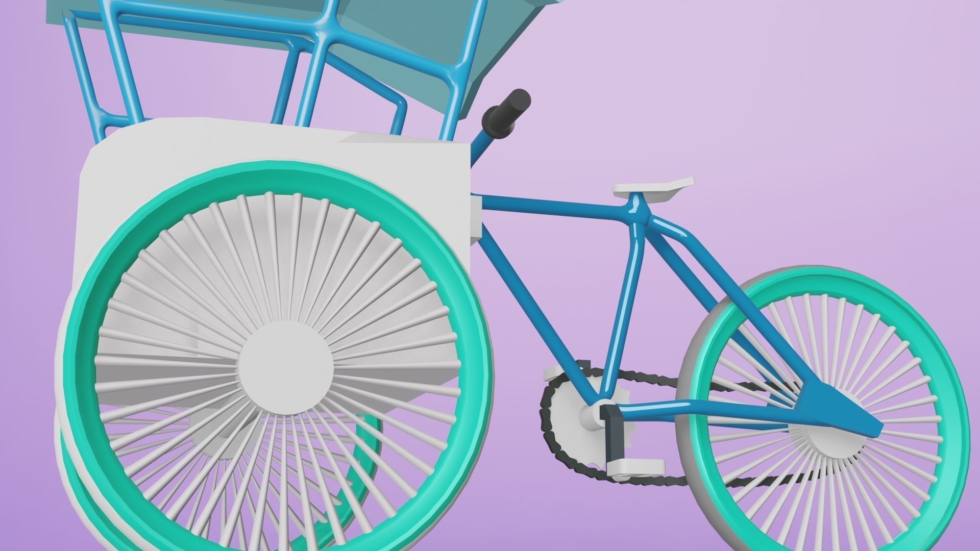 PEDICAB BECAK UNIQUE AND CLASSIC VEHICLES ARE VERY FUNNY 3D model_9