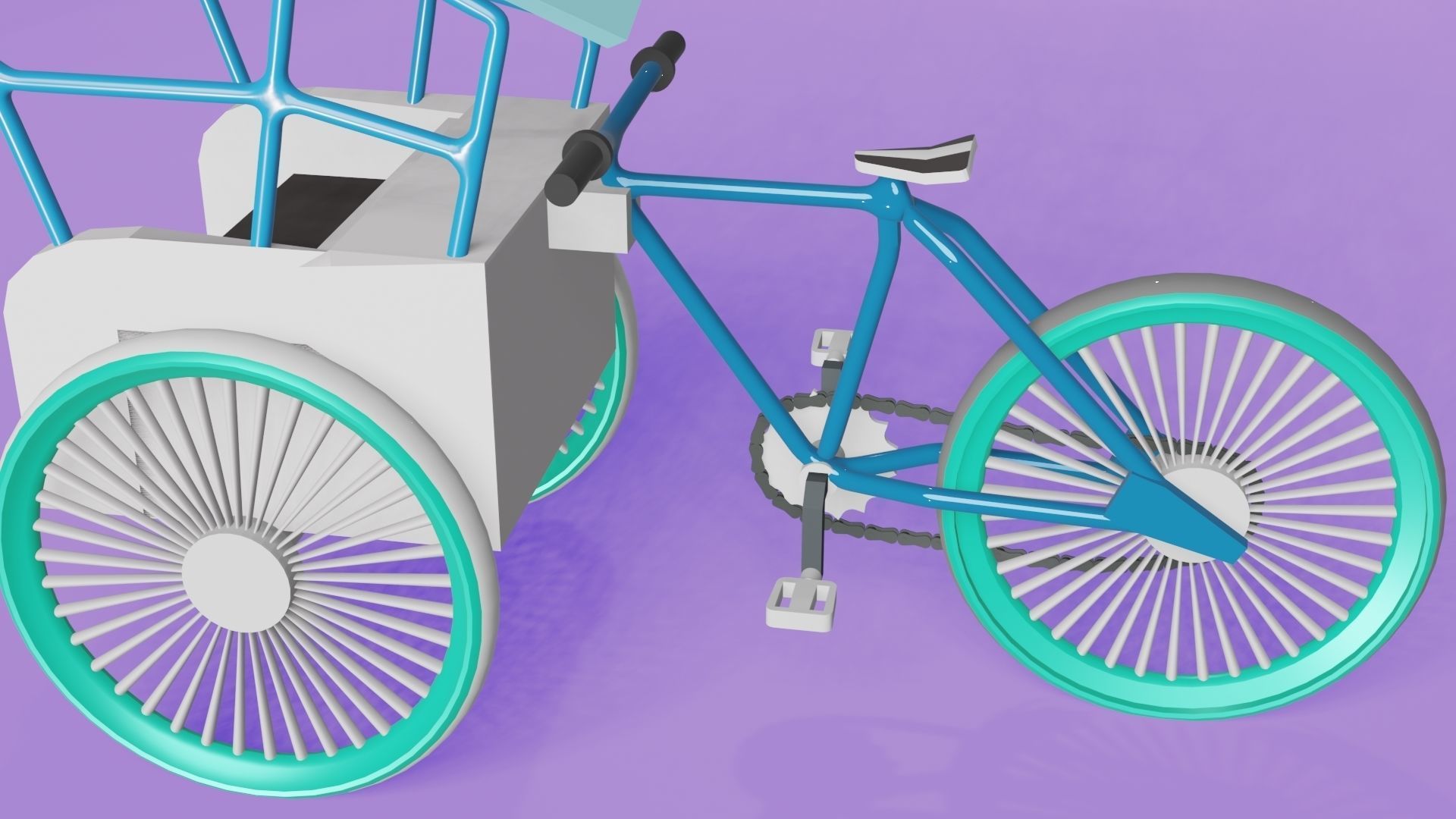 PEDICAB BECAK UNIQUE AND CLASSIC VEHICLES ARE VERY FUNNY 3D model_2