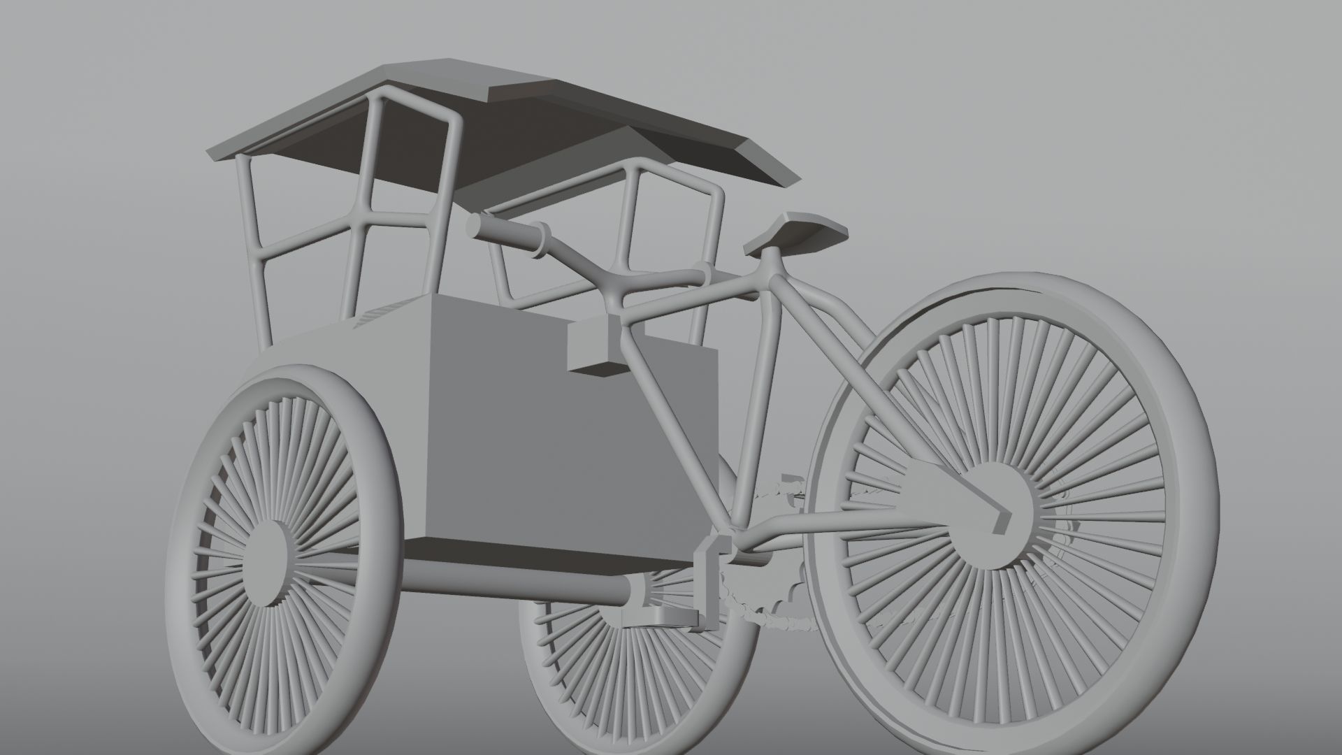 PEDICAB BECAK UNIQUE AND CLASSIC VEHICLES ARE VERY FUNNY 3D model_23